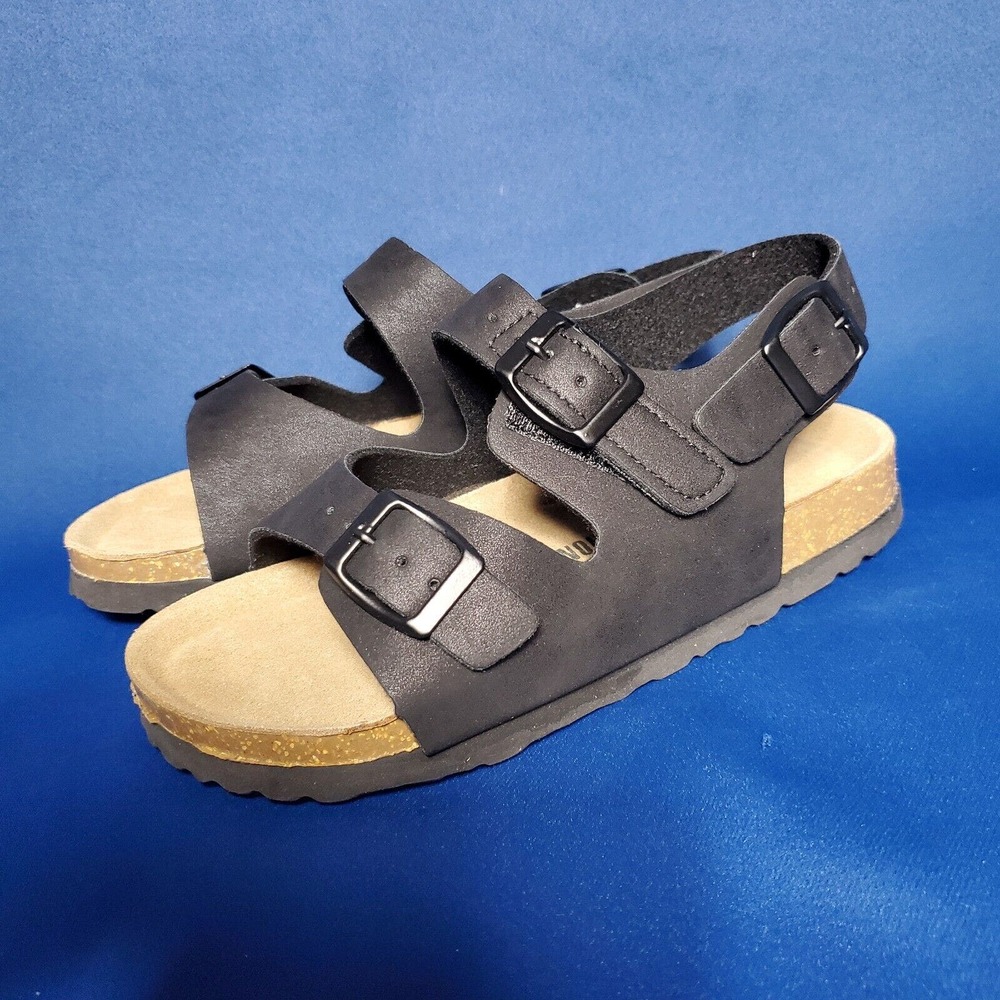 Cushionaire Sandals Girls Boys Unisex Childrens Size 2 Black Kids Buckle Straps